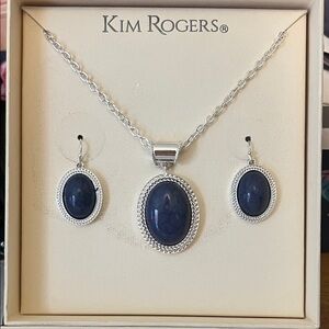 Kim Rogers Silver and Blue Necklace Set